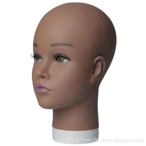 Make up african american PVC wig display mannequin head for sale
